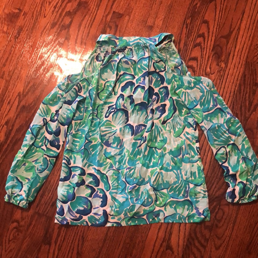Lilly Pulitzer XXS Open Shoulder Blouse - Picture 9 of 9